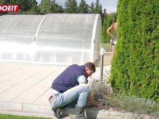 Letsdoeit - magnificent Czech Ebony Wife Gets Nailed by Gardener's Big manhood