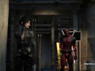 Deadpool 과 domino 있다 에이 거칠게 ht