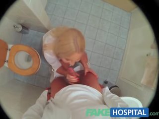 FakeHospital concupiscent busty blonde receives a creampie from the professor